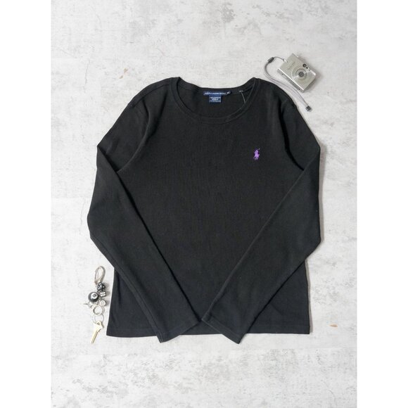 Vintage Polo Ralph Lauren Sport Black Sweater - Picture 1 of 2